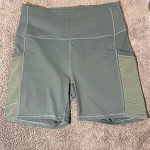 Fabletics Powerhold High Waisted Shorts- Army Green Size L